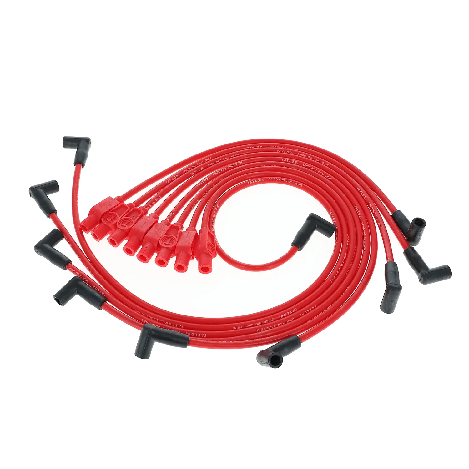 Spark Plug Wire Set Universal 8mm Silicone Spiro Pro 350 ohm_ft Red 74276